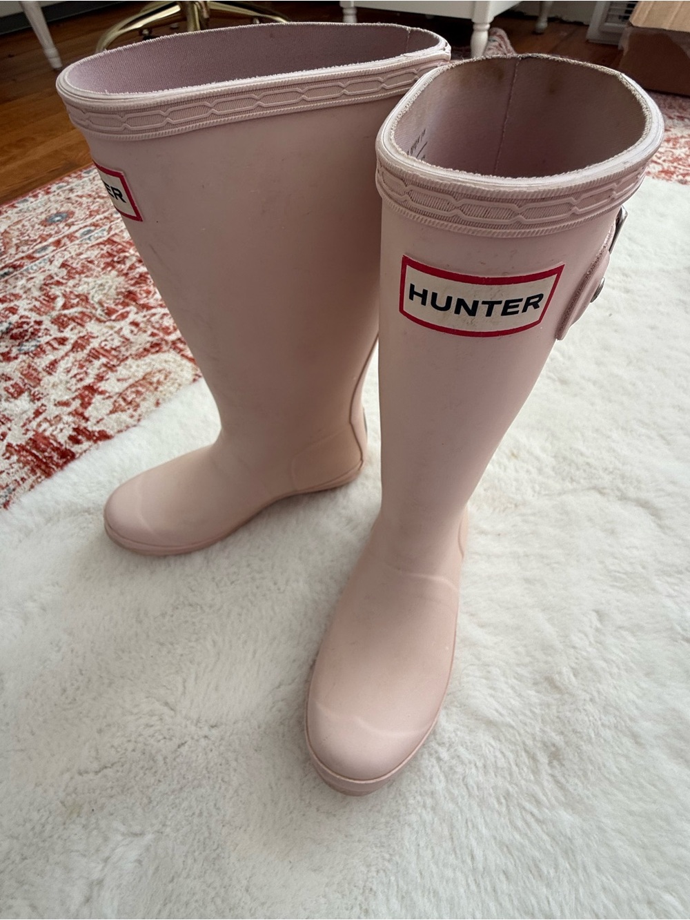 Hunter Pale Pink Classic Tall Girl  Rain Boots